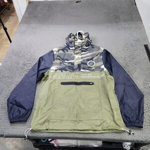 BoxLunch Naruto Shippuden Jacket Mens Small Green Camo Hooded Anorak Kakashi